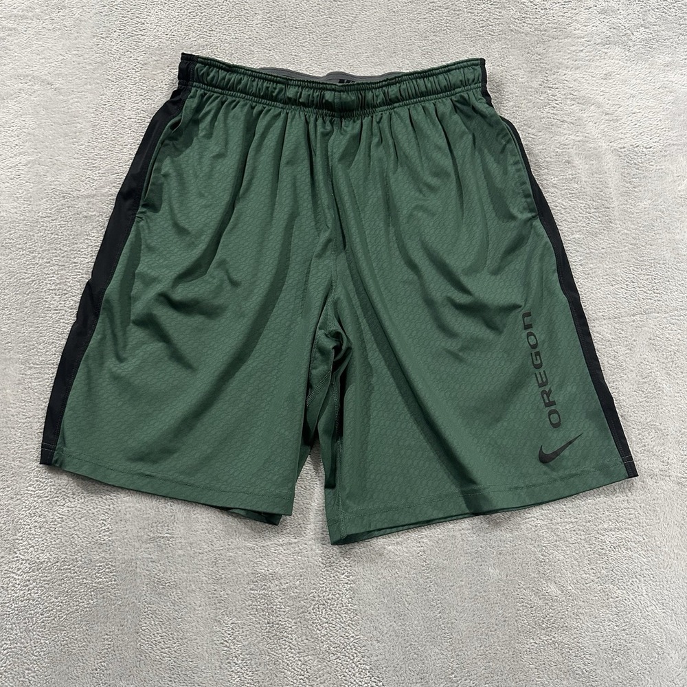 Nike Oregon DriFit Activewear Shorts Men's XL Green Gym Sports Casual Running